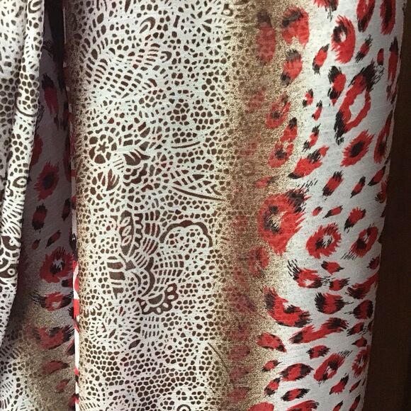 Murrayville Girl Infinity Scarf Snood Red Leopard Print Vintage Grannycore - Picture 2 of 4